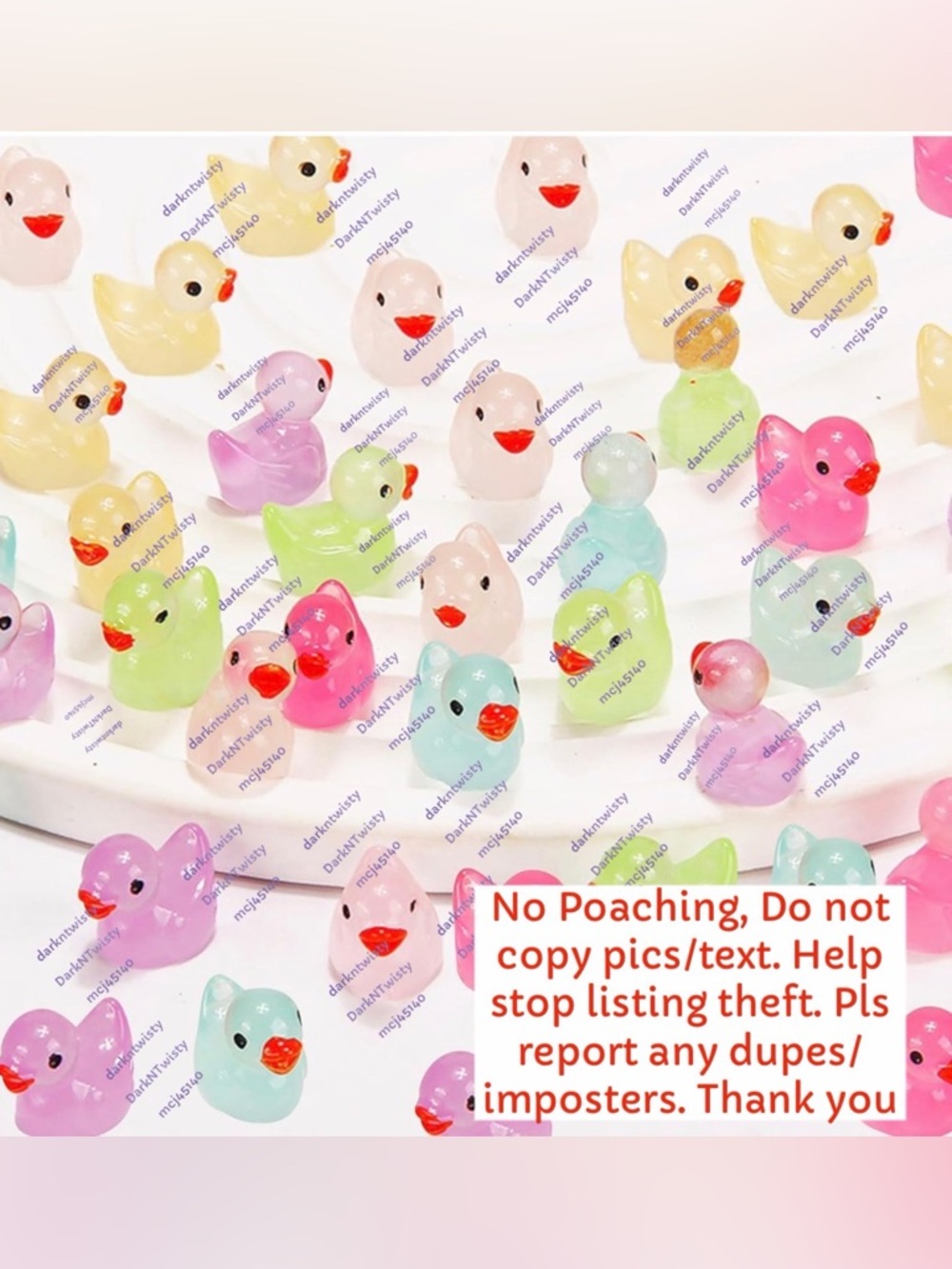 Bundle only Great Add on BNWOT Set of 12 Mini Resin Glow in the Dark Ducks